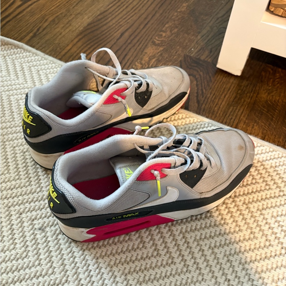 Nike Mens Air Max Gray, Red, and Black Shoes